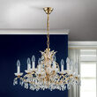 Candelabru modern cristal Aur 24k 12xE14/40W, Hirohito LU 2143/12+6 Gold Orion